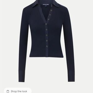 Veronica Beard Midnight Blue Button-Up Top